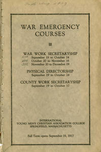 War Emergency Courses at Springfield College, 1917