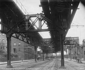 New cross girders on Commercial Street opposite North End Park