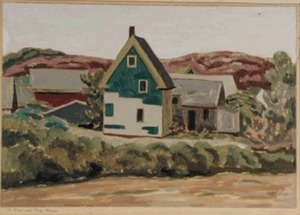 "The Green and Gray House" Ross Moffett (1888-1971)