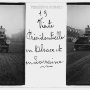 Cars in the procession during the presidential visit to Alsace and Lorraine