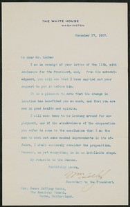 Letter, November 27, 1907, Theodore Roosevelt to James Jeffrey Roche