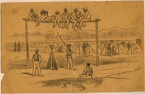 Scene in One of the Camps of the Negro Regiment: Mode of Punishing Negro Soldiers for Various Offences (Siege of Petersburg)