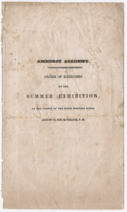 Amherst Academy exhibition program, 1833 August 19