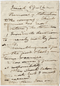 Edward Hitchcock sermon notes, 1853 February