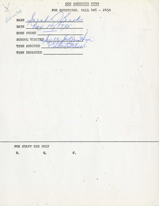 Citywide Coordinating Council daily monitoring report for South Boston High School by Sarah Brooks, 1975 November 14