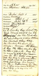 Tewksbury Almshouse Intake Record: Adolph, Alphonse