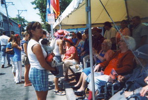 Residents of Cape End Manor on viewing stand, 4th of July parade 2007