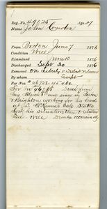Tewksbury Almshouse Intake Record: Condon, John