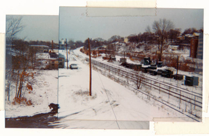 Fairmount train line from Fairmount bridge looking toward Mattapan