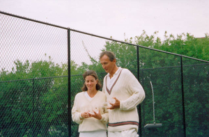 Peter and Elisabeth on tennis court