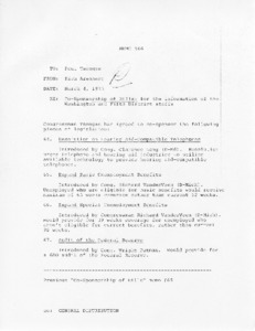 Memo # 66, Co-Sponsorship of Bills: for the information of the Washington and Fifth District staffs