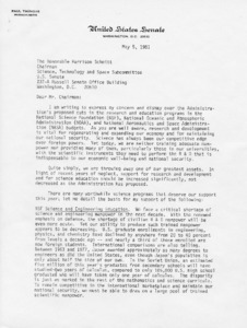 Letter from Paul E. Tsongas to Harrison Schmitt