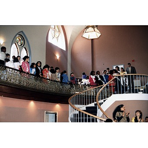 School children up in the balcony of the Jorge Hernandez Cultural Center.