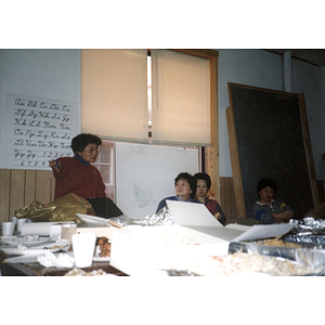 Association members meeting in a classroom