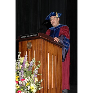 Dean of Bouvé College of Health Sciences, Stephen Zoloth, speaks at School of Nursing convocation