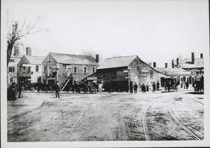 Corner of Warren and Dudley Streets, Roxbury, Mass., 1850-1869