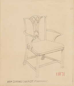 "Arm Dining Chair of Mahogany"