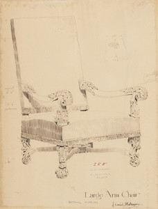 "Large Arm Chair of Carved Mahogany"