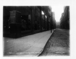 Sidewalk, north end Gross and Strauss's Store, Bedford Street, Boston, Mass., November 27, 1904