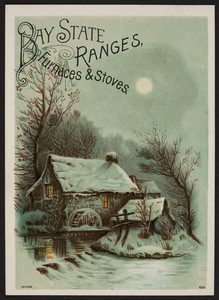Trade card for Bay State Ranges, Furnaces & Stoves, manufactured by the Barstow Stove Co., 56 Union Street, Boston, Mass. and sold by S.A. Peck, Ludlow, Vt., 1887