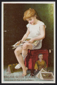 Trade card for Niagara Gloss Starch, Niagara Starch Works, Buffalo, New York, 1889