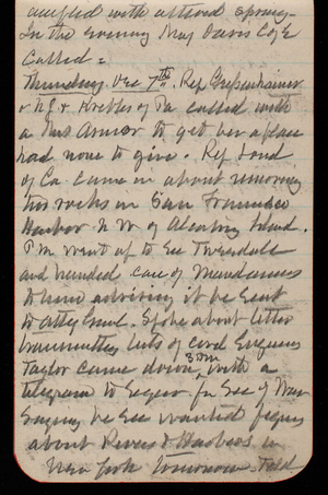 Thomas Lincoln Casey Notebook, November 1893-February 1894, 18, in the evening Maj Davis C of E