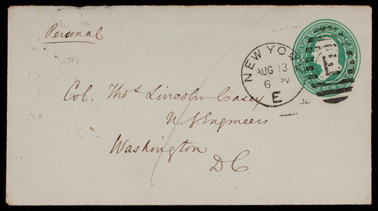 [William] R. Hutton to Thomas Lincoln Casey, August 13, 1882