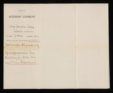 Accounts Current of Thos. Lincoln Casey - June 1884, June 30, 1884