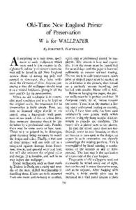 Old-Time New England Primer of Preservation : W is for Wallpaper