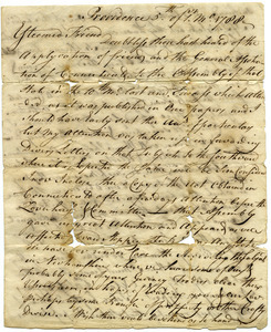 Letter from Moses Brown to Samuel Elliot