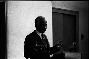 Portrait of Edwin D. Driver, lecturing