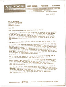 Letter from Herb Graffis to Ned H. McCormack