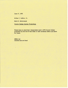 Memorandum from Mark H. McCormack to Arthur J. Lafave