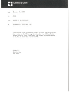 Memorandum from Mark H. McCormack to file