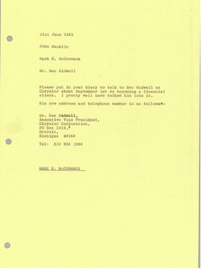 Memorandum from Mark H. McCormack to John Macklin