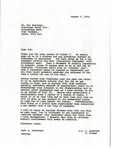 Letter from Mark H. McCormack to Bob Bartlett