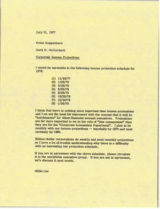 Memorandum from Mark H. McCormack to Brian Roggenburk