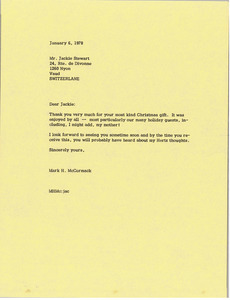 Letter from Mark H. McCormack to Jackie Stewart