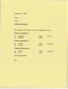 Memorandum from Judy A. Chilcote to Mark H. McCormack