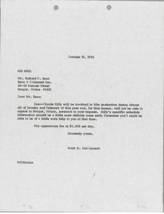 Letter from Mark H. McCormack to Richard F. Bean