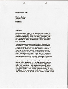 Letter from Mark H. McCormack to Bob Jamison