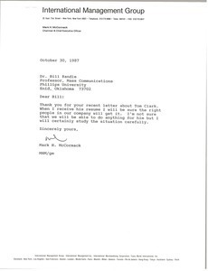 Letter from Mark H. McCormack to Bill Randle