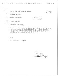 Fax from Fumiko Matsuki to Mark H. McCormack