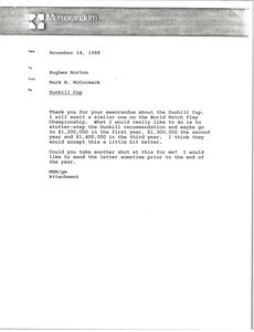 Memorandum from Mark H. McCormack to Hughes Norton