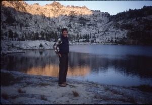 Mark Sommer on lake shore in Trinity Alps