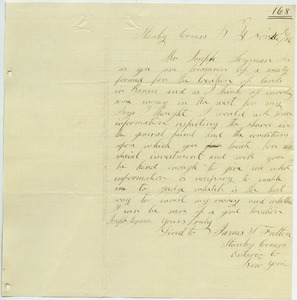 Letter from James Fulton to Joseph Lyman