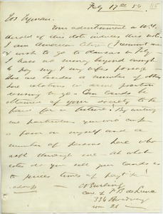 Letter from C. Burling to Joseph Lyman