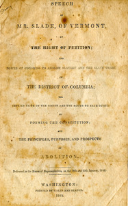 Speech of Mr. Slade, of Vermont, on the right of petition