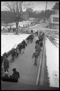 Demonstration against Dow Chemical Co. and the war in Vietnam outside Whitmore Hall, UMass Amherst