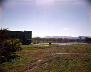 Dickinson Hall and tennis courts, looking to southwest